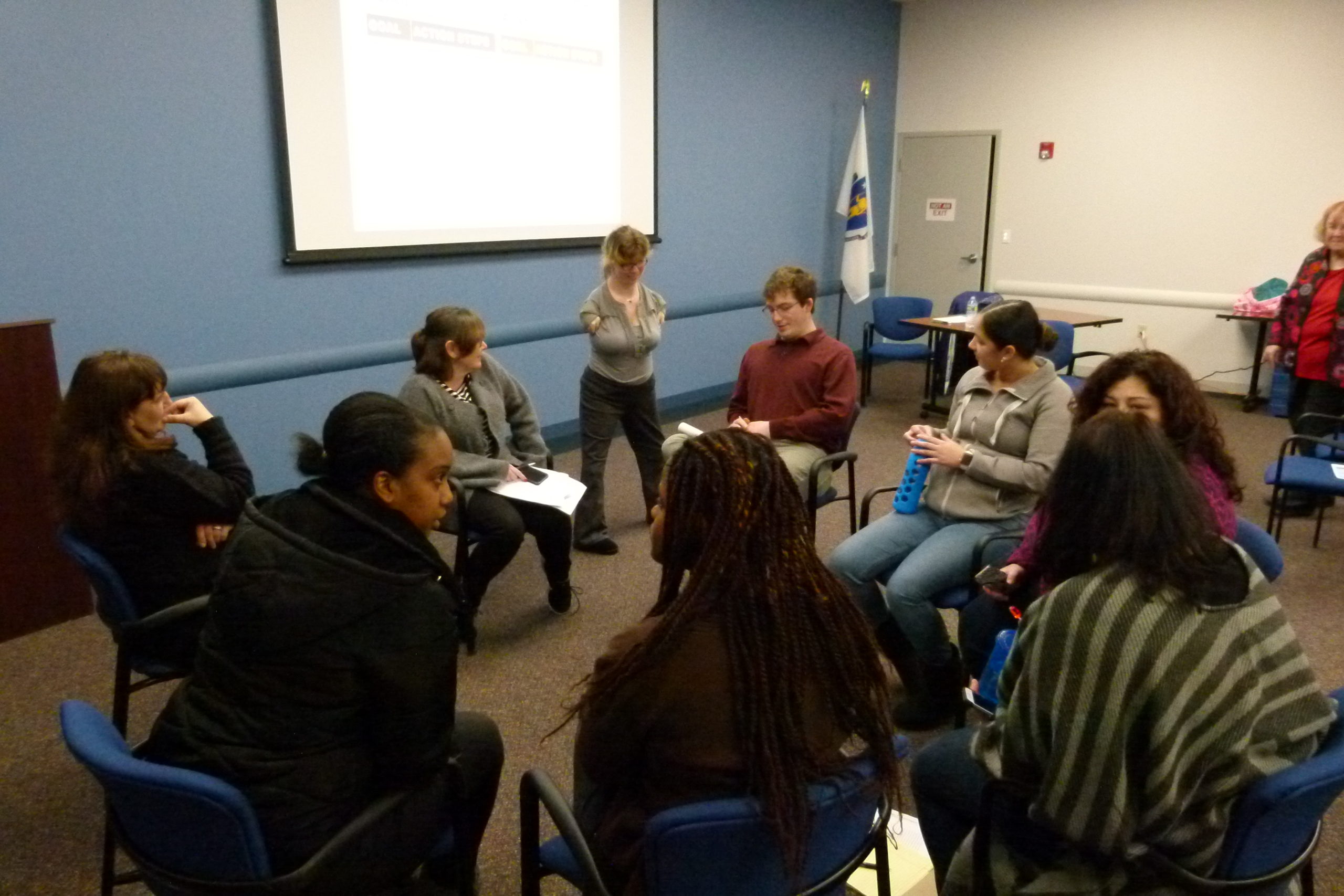 Sheila training a group