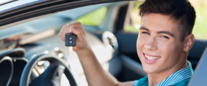 Young man driving